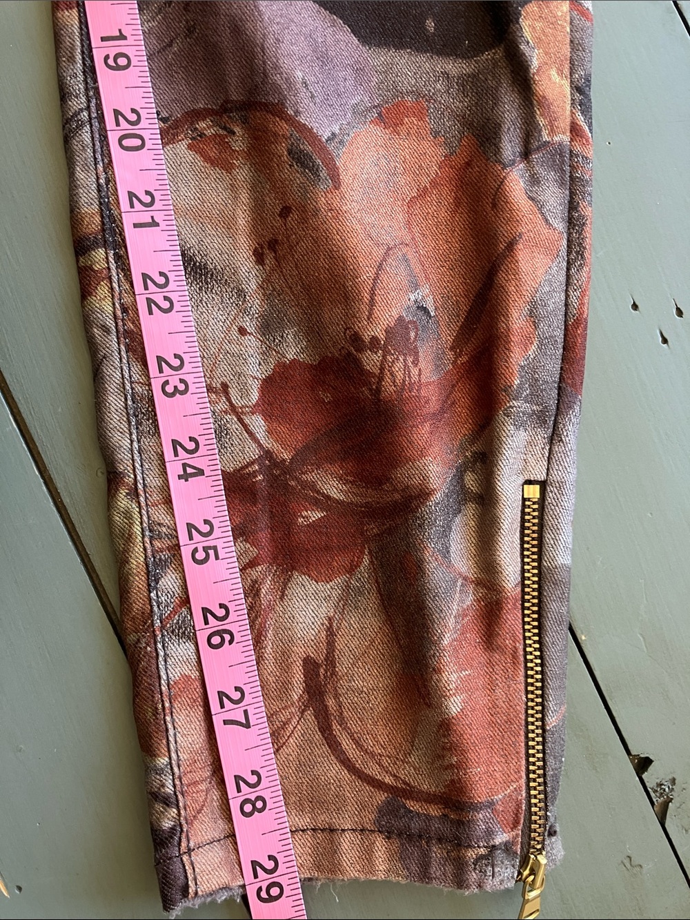 MOS MOSH European Brand Floral Patterned Brown/Grey Skinny Pants Size 28 NWOT - Picture 11 of 11